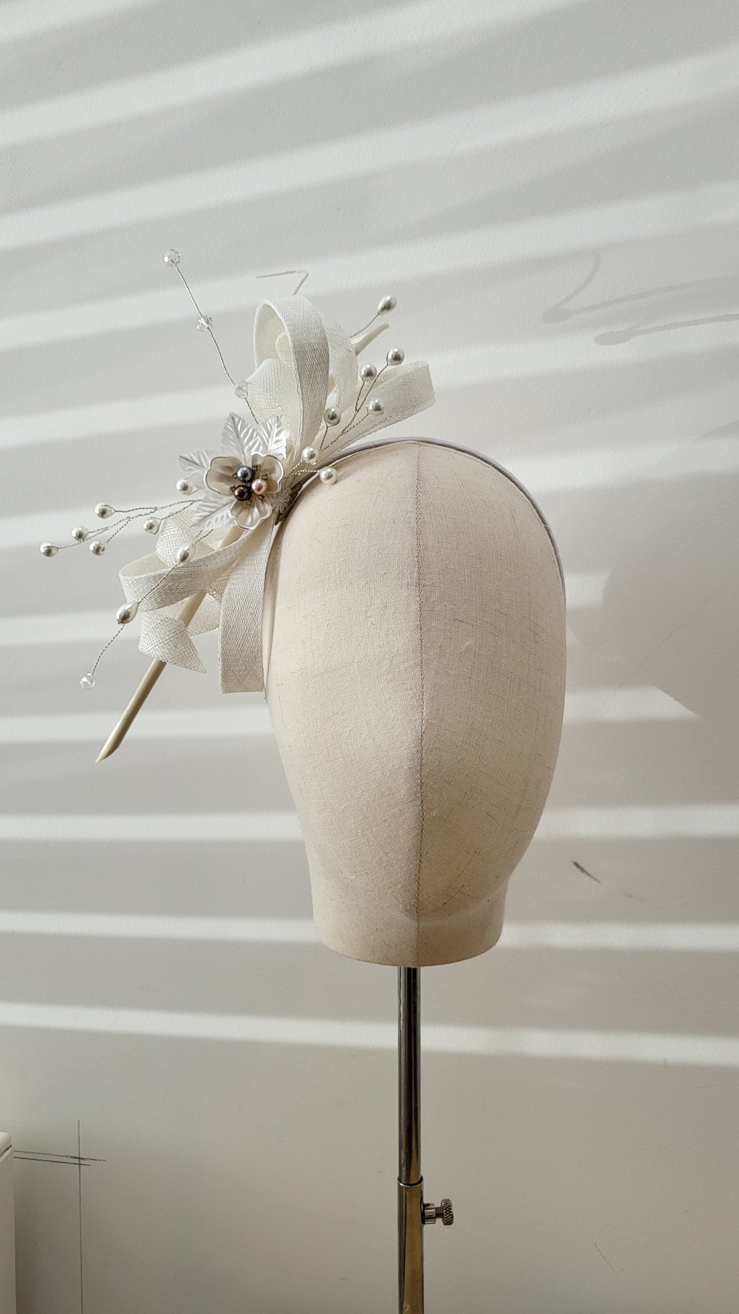 All- white dainty Bridal Headpiece.