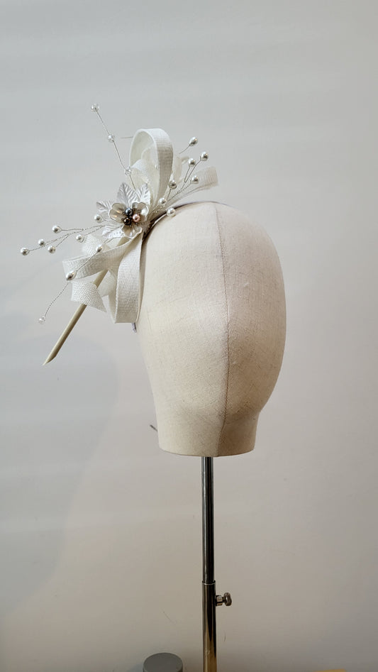 All- white dainty Bridal Headpiece.