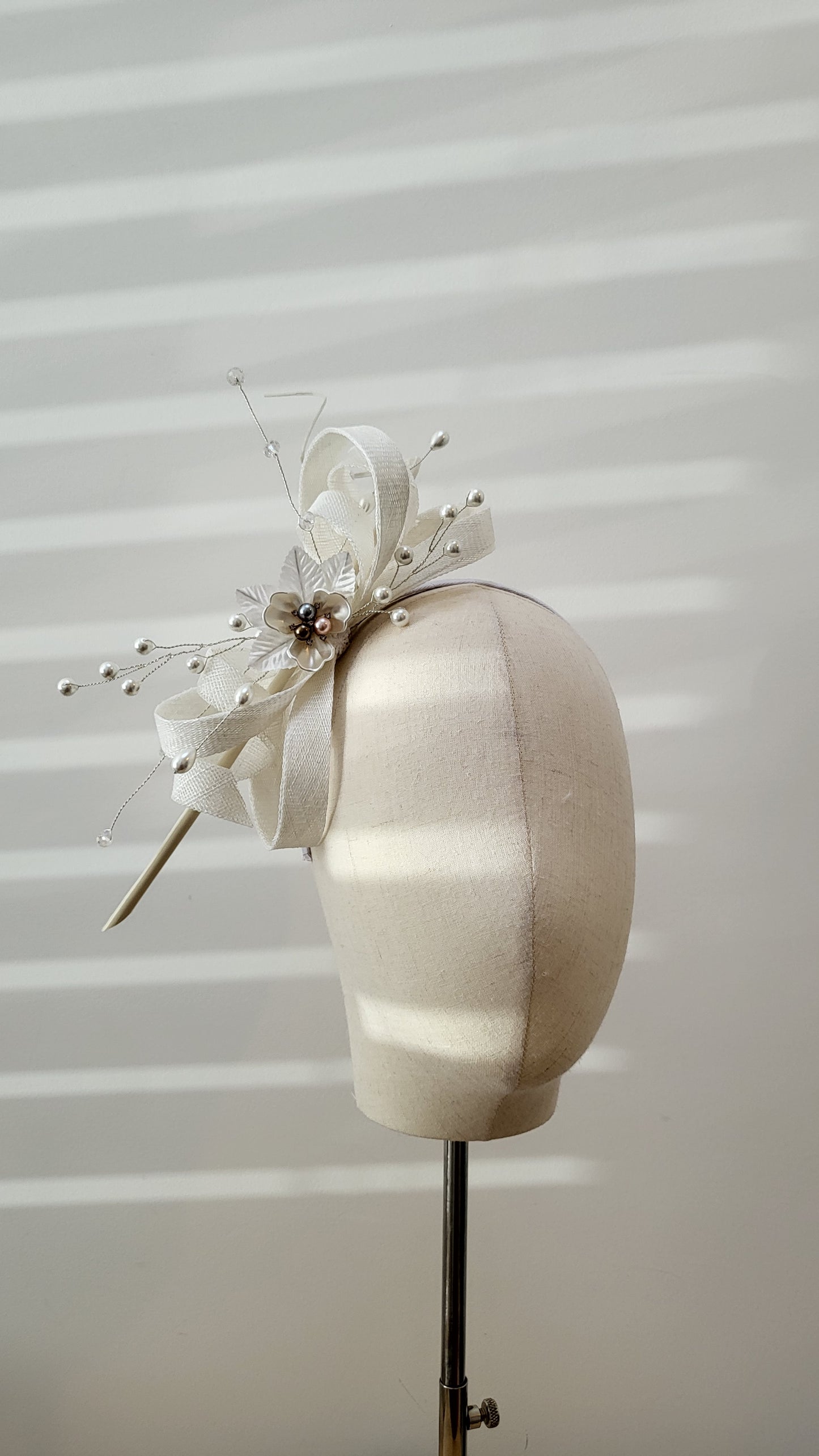 All- white dainty Bridal Headpiece.